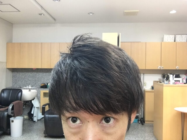 ニベアを付ける前の髪の毛アップ写真
