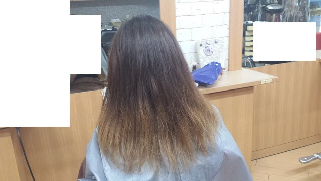 何も付けずに乾かした後の写真