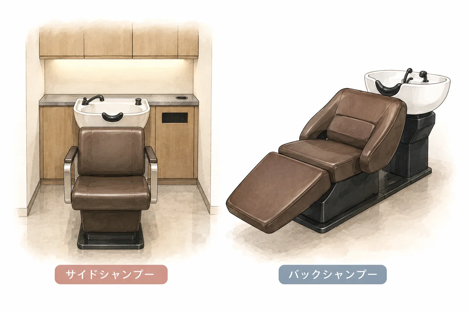 サイドシャンプーとバックシャンプー