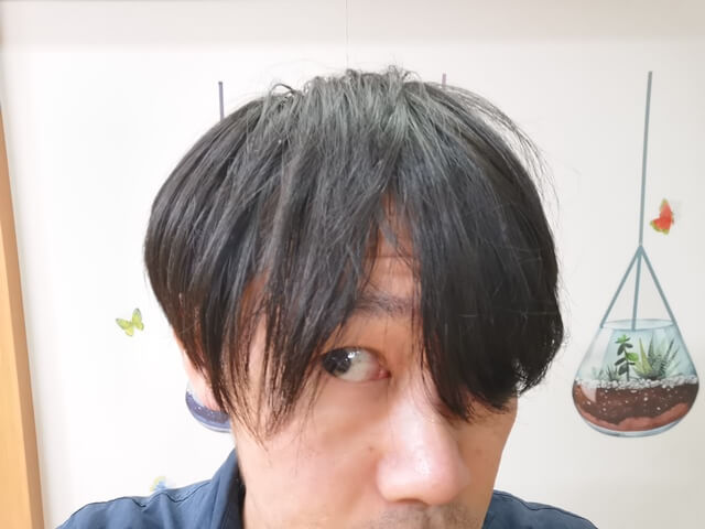 2日目水を使わないシャンプー後