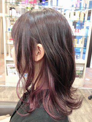 ピンクアッシュインナーカラー