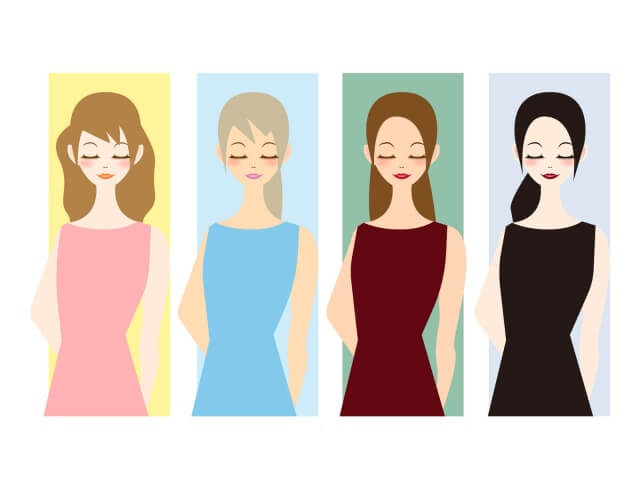 女優のヘアスタイルのイラスト