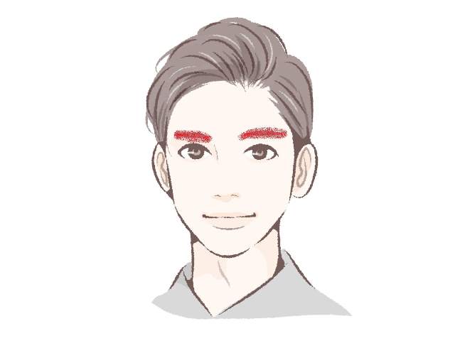 眉毛が赤くなった人