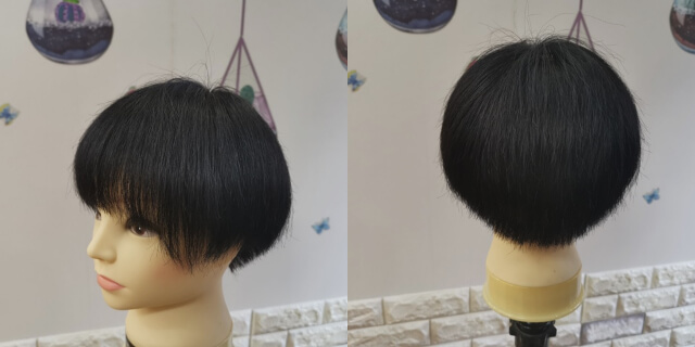 黒染めしたブリーチ毛