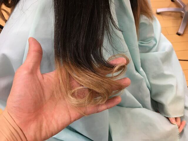 クレイツで巻き終えた髪の毛の写真