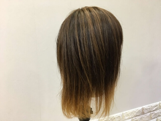 流さないトリートメントを付けた髪の毛の写真