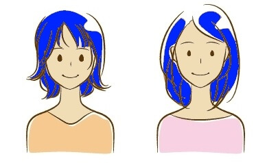 ブルベに青髪イメージ女性