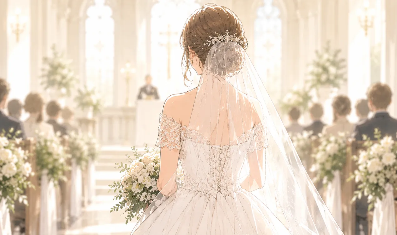 ウエディングドレスの女性_free