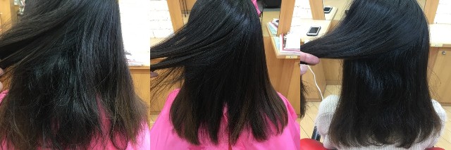 酸熱トリートメント一か月後比較