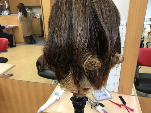 クレイツのアイロンで作ったカール全体の写真